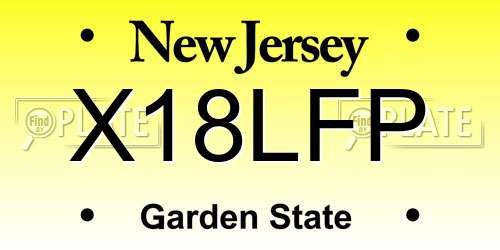 X18LFP New Jersey License Plate