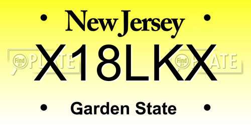 X18LKX New Jersey License Plate