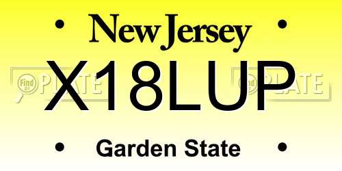 X18LUP New Jersey License Plate