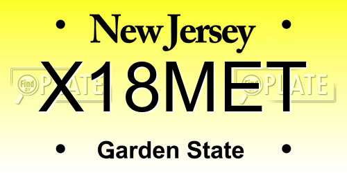 X18MET New Jersey License Plate