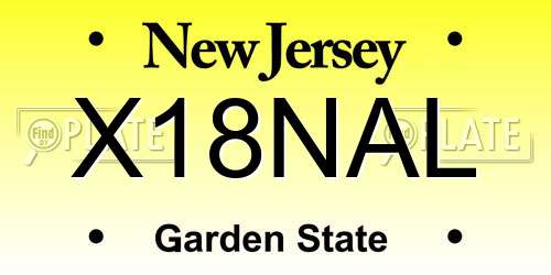 X18NAL New Jersey License Plate