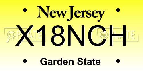 X18NCH New Jersey License Plate