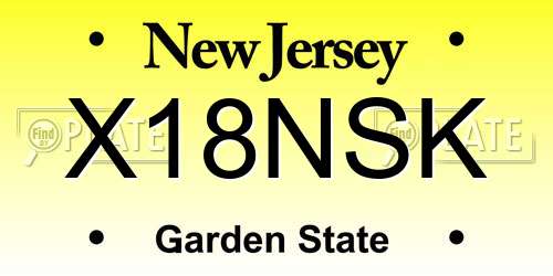 X18NSK New Jersey License Plate