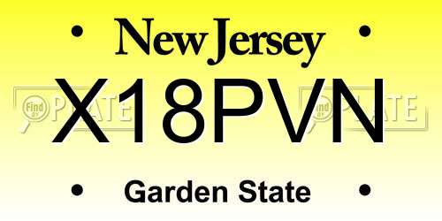 X18PVN New Jersey License Plate