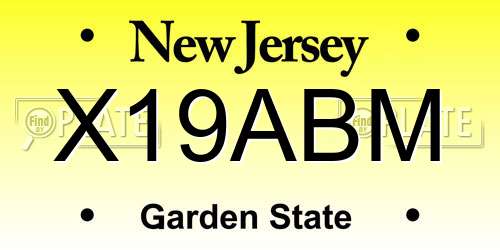 X19ABM New Jersey License Plate