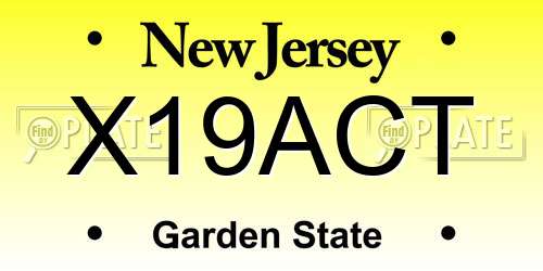 X19ACT New Jersey License Plate