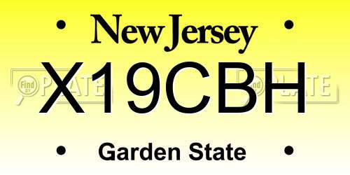 X19CBH New Jersey License Plate