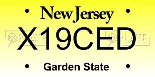 X19CED New Jersey License Plate