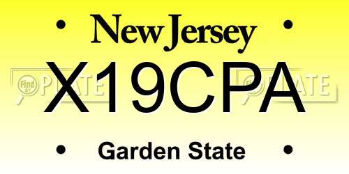 X19CPA New Jersey License Plate