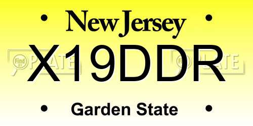 X19DDR New Jersey License Plate