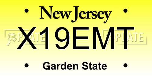 X19EMT New Jersey License Plate