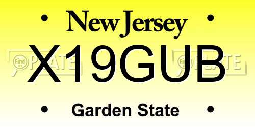 X19GUB New Jersey License Plate