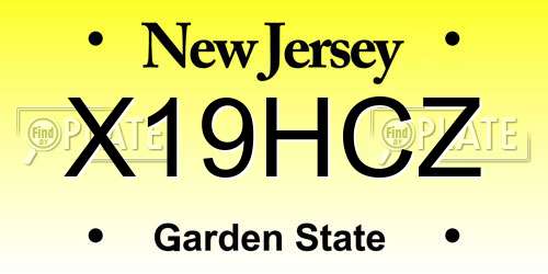 X19HCZ New Jersey License Plate