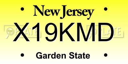 X19KMD New Jersey License Plate