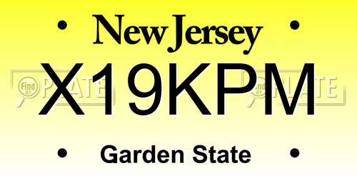 X19KPM New Jersey License Plate