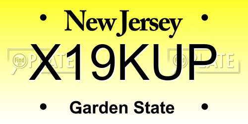 X19KUP New Jersey License Plate