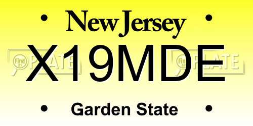 X19MDE New Jersey License Plate