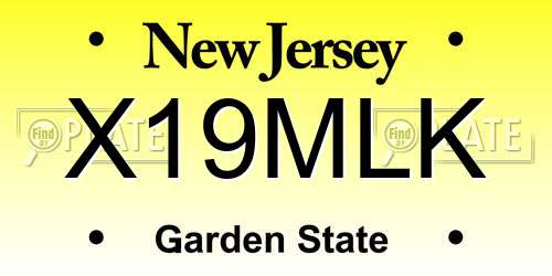 X19MLK New Jersey License Plate