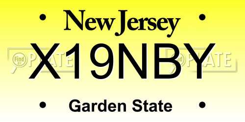 X19NBY New Jersey License Plate