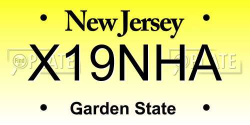 X19NHA New Jersey License Plate