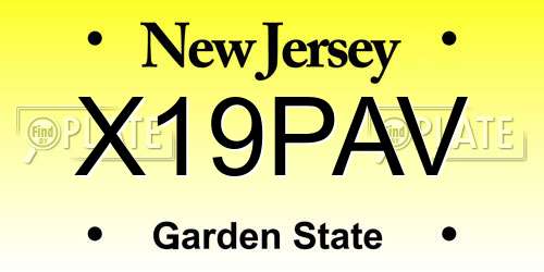 X19PAV New Jersey License Plate