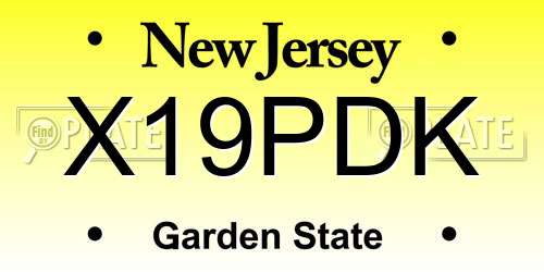X19PDK New Jersey License Plate