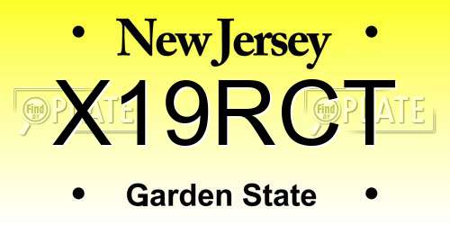 X19RCT New Jersey License Plate