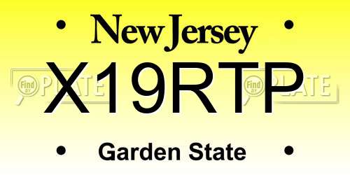 X19RTP New Jersey License Plate