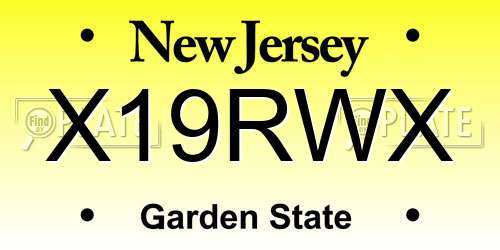 X19RWX New Jersey License Plate
