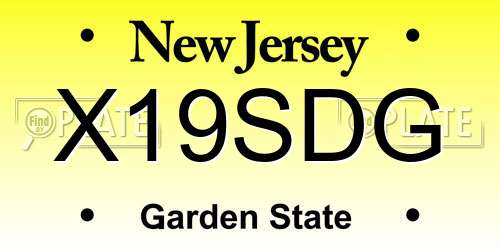 X19SDG New Jersey License Plate
