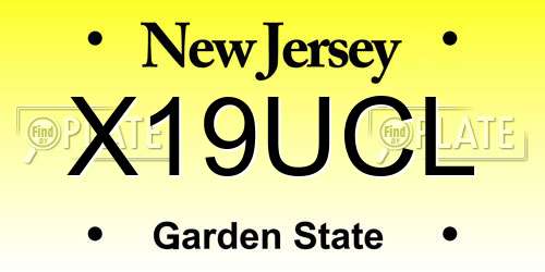 X19UCL New Jersey License Plate