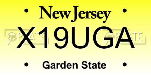 X19UGA New Jersey License Plate