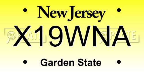 X19WNA New Jersey License Plate