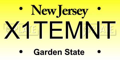 X1TEMNT New Jersey License Plate
