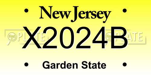 X2024B New Jersey License Plate