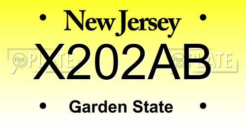 X202AB New Jersey License Plate