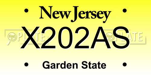 X202AS New Jersey License Plate
