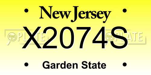 X2074S New Jersey License Plate