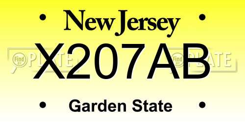 X207AB New Jersey License Plate