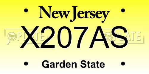 X207AS New Jersey License Plate