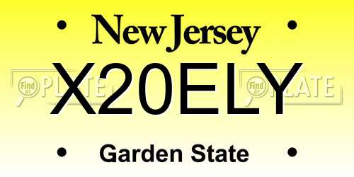 X20ELY New Jersey License Plate