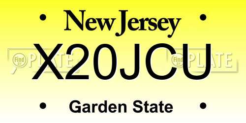 X20JCU New Jersey License Plate