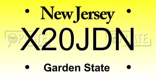 X20JDN New Jersey License Plate
