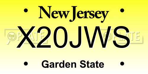 X20JWS New Jersey License Plate