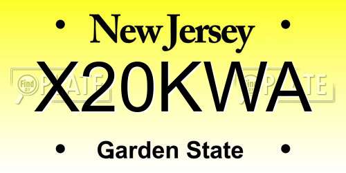 X20KWA New Jersey License Plate