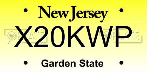 X20KWP New Jersey License Plate