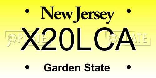 X20LCA New Jersey License Plate