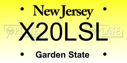 X20LSL New Jersey License Plate