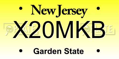 X20MKB New Jersey License Plate