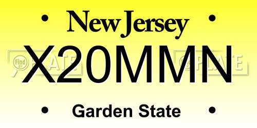 X20MMN New Jersey License Plate